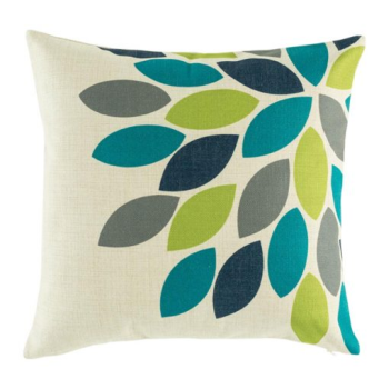 Poduszka dekoracyjna turkusowa morska w liście zielona  na kanapę na krzesło kwiaty nowoczesna geometryczny wzór