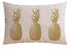 Musztardowa poduszka dekoracyjna podłużna nowoczesna skandynawski minimalizm loftowa ananas