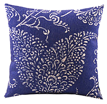 poduszka dekoracyjna niebieska granatowa klasyczna etno liście kwiaty