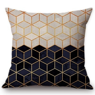 Poduszka dekoracyjna Cube złota, Art Deco