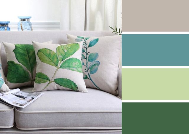 Jak łączyć poduszki dekoracyjne w liście - paleta barw